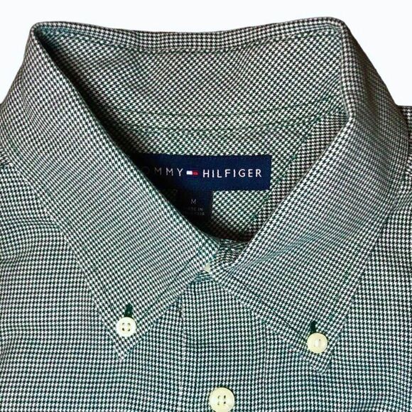 Tommy Hilfiger Mini Houndstooth in Hunter Green/White Men’s M - Picture 1 of 6